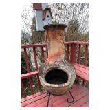 Terracotta Chiminea with Metal Stand