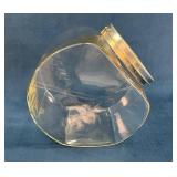 Clear Glass Storage Jar With Hinged Aluminum Lid