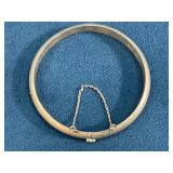 Sterling Silver Hinged Bangle Bracelet with Safety