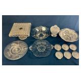Pressed Glass Serving Pieces and Dishes, Including