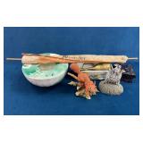 Collectibles with Art Bowl, Figurines, and Accesso