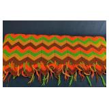 Vintage Knitted Chevron Pattern Throw Blanket in O