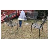 Outdoor Wrought Iron Patio Furniture Set with 2 Ch