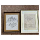 Framed Calligraphy Prints With Sentimental Sayings