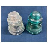 Hemingray Glass Insulators No. 42 in Clear and Aqu