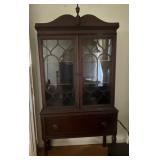 Mahogany China Cabinet with Glass Doors and Drawer