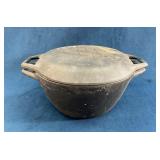 Vintage Cast Iron Lidded Pot with Dual Side Handle