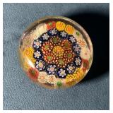 Colorful Millefiori Glass Paperweight
