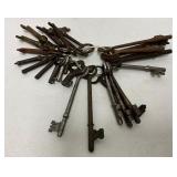 Old Skeleton Keys in Various Styles and Sizes