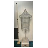 Decorative Freestanding Metal Birdcage with Floral