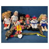 Ty Dolls and Beanie Babies with Plush Snakes