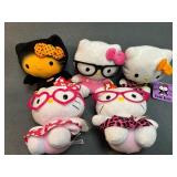 6 Hello Kitty Plush Toys with Glasses and Seasonal