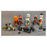 Figurines and Toy Motorcycles Featuring Holiday an