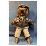 Plush Bear in Military Aviator Outfit with Embroid