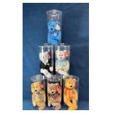 Six Ty Beanie Babies Bears in Display Cases