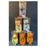 Six Beanie Babies in Protective Cases