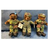 3 American Bear Force Plush Military-Themed Teddy