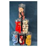 Six Ty Beanie Babies with Patriotic Theme in Displ