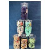 Six Ty Beanie Babies with Display Cases
