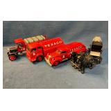 Four Texaco Toy Vehicles Including Trucks and Hors