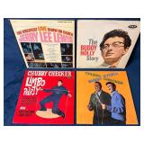 Four Vinyl Records Featuring Jerry Lee Lewis, Budd