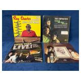 Four Vinyl Records Featuring Ray Charles, The Supr