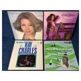 Four Vinyl Records: Aretha Franklin, Donna Summer,