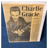 Charlie Gracie Autographed Newspaper Clipping Feat