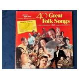 40 Great Folk Songs Vinyl Record Set, Performed by