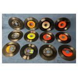 Fifty 45 RPM Vinyl Records with Various Labels