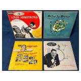 Four 10-Inch Vintage Vinyl Records by Louis Armstr