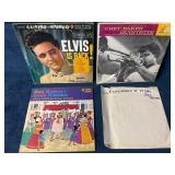 Four Vinyl Records: Elvis Presley, Chet Baker, Ell