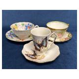 Three Vintage Cup and Saucer Sets: Limoges, Orion,