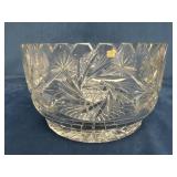Large Lausitzer Cut Crystal Bowl with 24% Lead Con