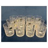 12 Lausitzer Cut Crystal Rocks Glasses