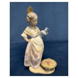 Lladro Figurine of Young Girl with Blue Vase and P