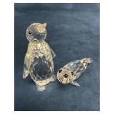 Two Swarovski Crystal Figurines: Penguin and Seal