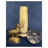 Home Decor Lot with Uncagco Vase, Brass Duck Figur