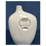 Meissen White Butterfly Vase with Relief Decoratio