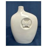 Meissen White Porcelain Butterfly Vase with Relief