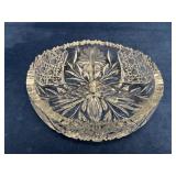 Cut Crystal Divided Bowl with Floral and Geometric