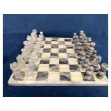 Marble Chess Set With Hand-Carved Pieces and Board