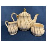 Sadler England Teapot, Sugar Bowl, and Cream Pitch