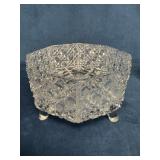 American Brilliant Cut Footed Bowl with Star and G