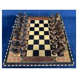 Roman Empire Chess Set with Cast Metal Pieces and