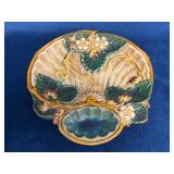 Decorative Plate with Floral and Leaf Embellishmen