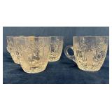 Four Bleikristall 24% Lead Crystal Teacups With Ha