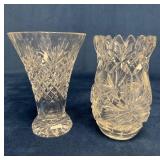 Small Crystal Vases with Intricate Cut Patterns