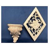 Two Decorative Wall Pieces Made of Heavy Plaster,