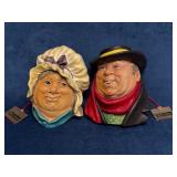 Hand-Painted Bossons Chalkware Character Heads ï¿½To